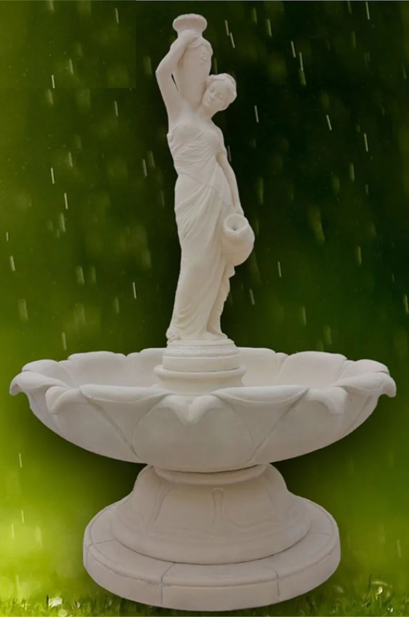 Casa Padrino fuente Art Nouveau gris Ø 145 x A. 215 cm - Magnífica fuente de jardín - Fuente de decoración de jardín - Accesorios de Decoración de Jardín Barroco y Art Nouveau