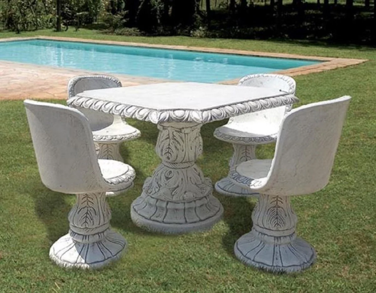 Casa Padrino conjunto de muebles de jard¨ªn y terraza barrocos gris antiguo