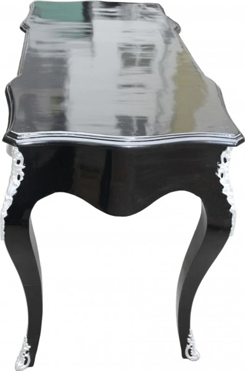 Casa Padrino luxury baroque console table Black / Silver 120 x 80 x 58 cm - Women's Desk - Secretary of luxury furniture