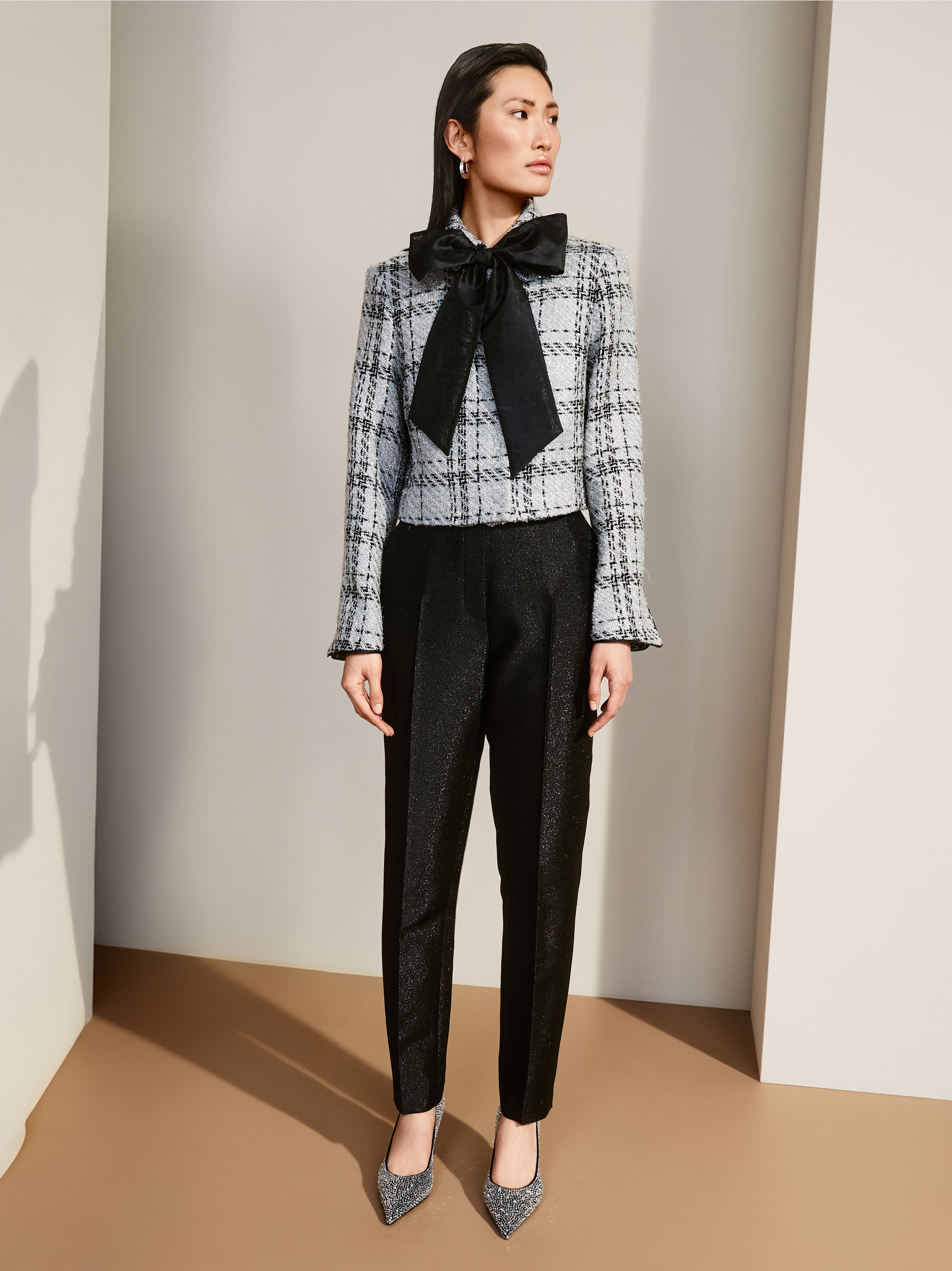 Marc-Cain Check jacket with lurex details