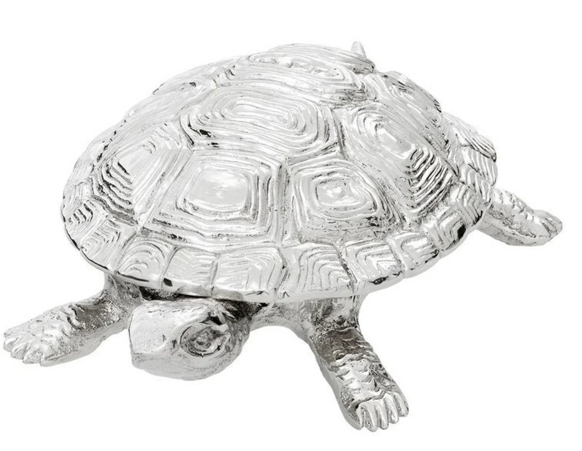 Casa Padrino luxury box with lid turtle nickel plated brass 26,5 x 15 x H. 8 cm - luxury decoration