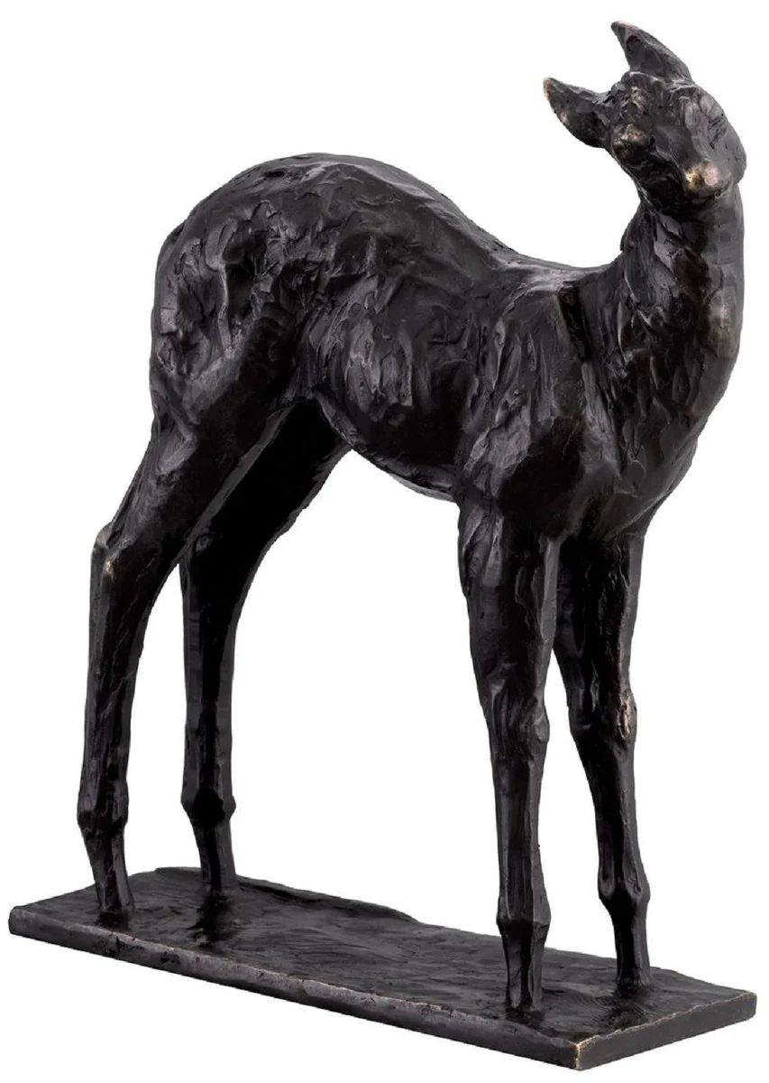 Casa Padrino escultura decorativa de lujo ciervo 25,5 x 9 x A. 32 cm - Escultura decorativa de bronce - Figura decorativa de bronce - Decoración de escritorio - Calidad de lujo