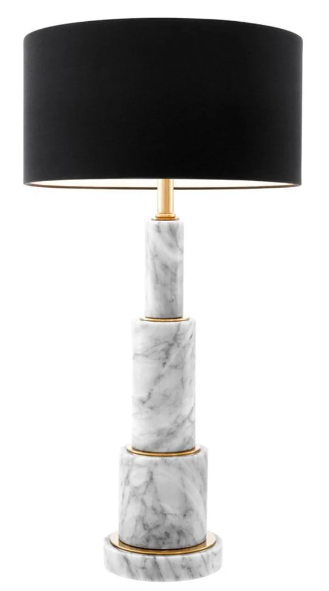 Casa Padrino l¨¢mpara de mesa de lujo con pantalla negra 17 x 40 x H. 80,5 cm - Muebles de Sal¨®n de Lujo