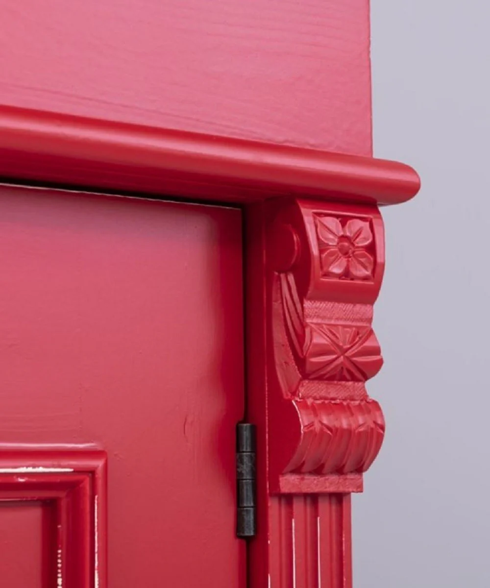 Casa Padrino armario de ropa de estilo campestre shabby chic rojo antiguo 110 x 58 x A. 180 cm - Armario de dormitorio con 2 puertas - Muebles de dormitorio de estilo campestre shabby chic