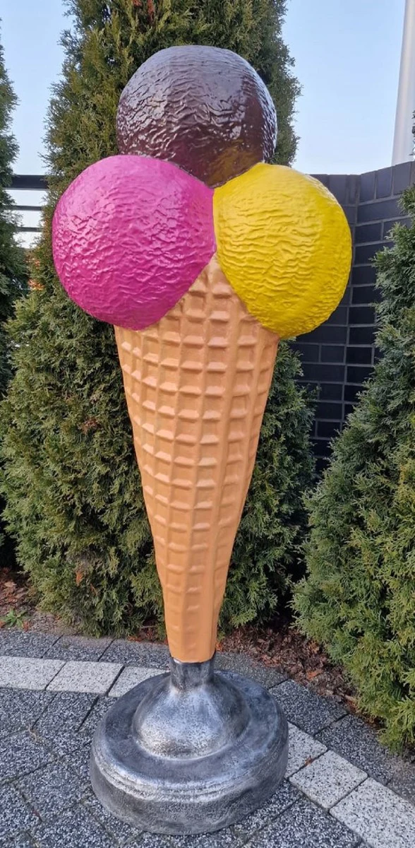 Casa Padrino cono de helado decorativo de lujo multicolor A. 175 cm - Helado decorativo grande - Helado XXL - Decoraci¨®n de gastronom¨ªa - Decoraci¨®n de helader¨ªa - Decoraci¨®n de restaurante