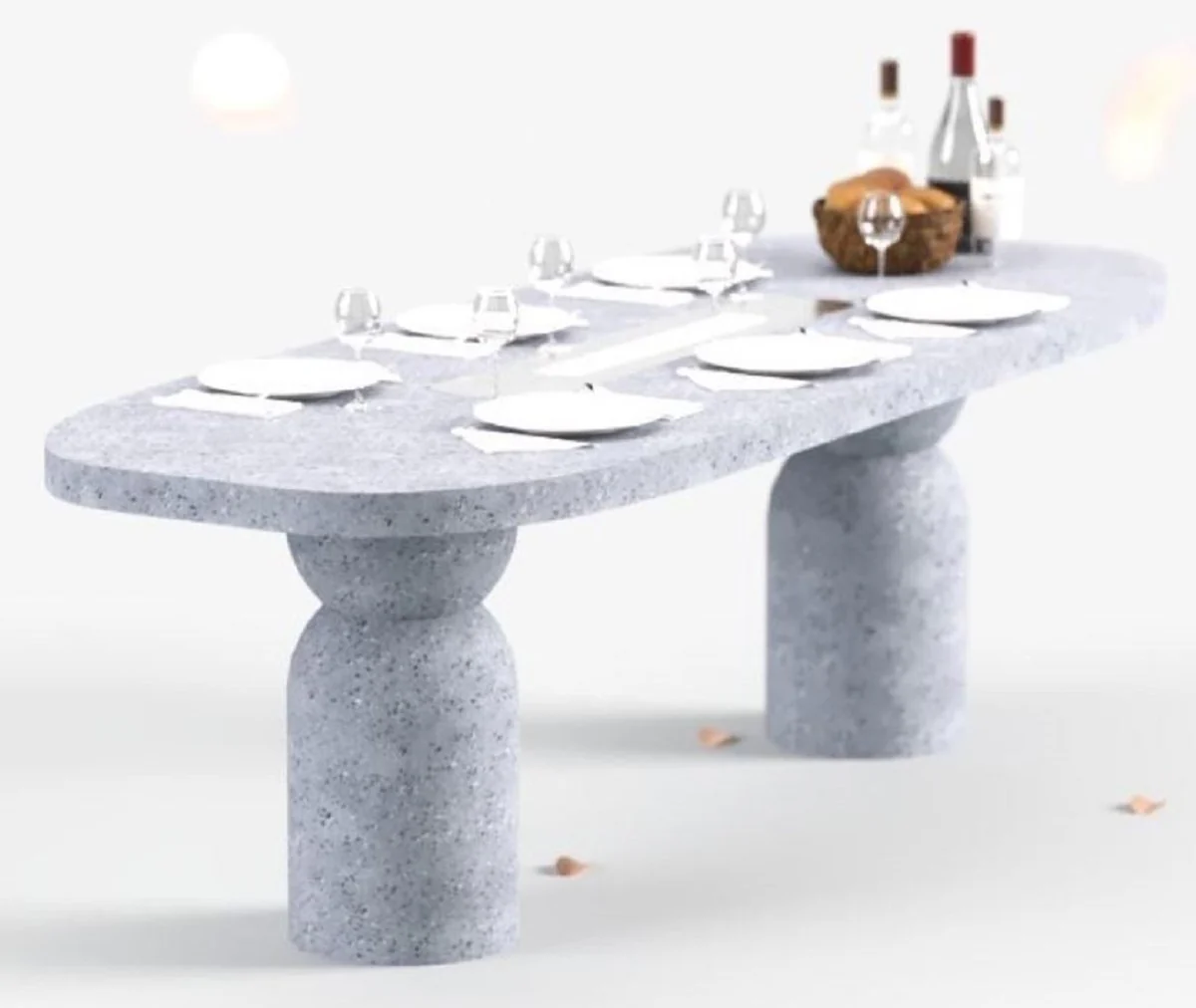 Casa Padrino mesa de comedor de lujo con chimenea de bioetanol 240 x 110 x A. 75 cm - Varios Colores - Mesa de comedor - Mesa de jard¨ªn - Muebles de comedor - Muebles de jard¨ªn - Muebles de lujo