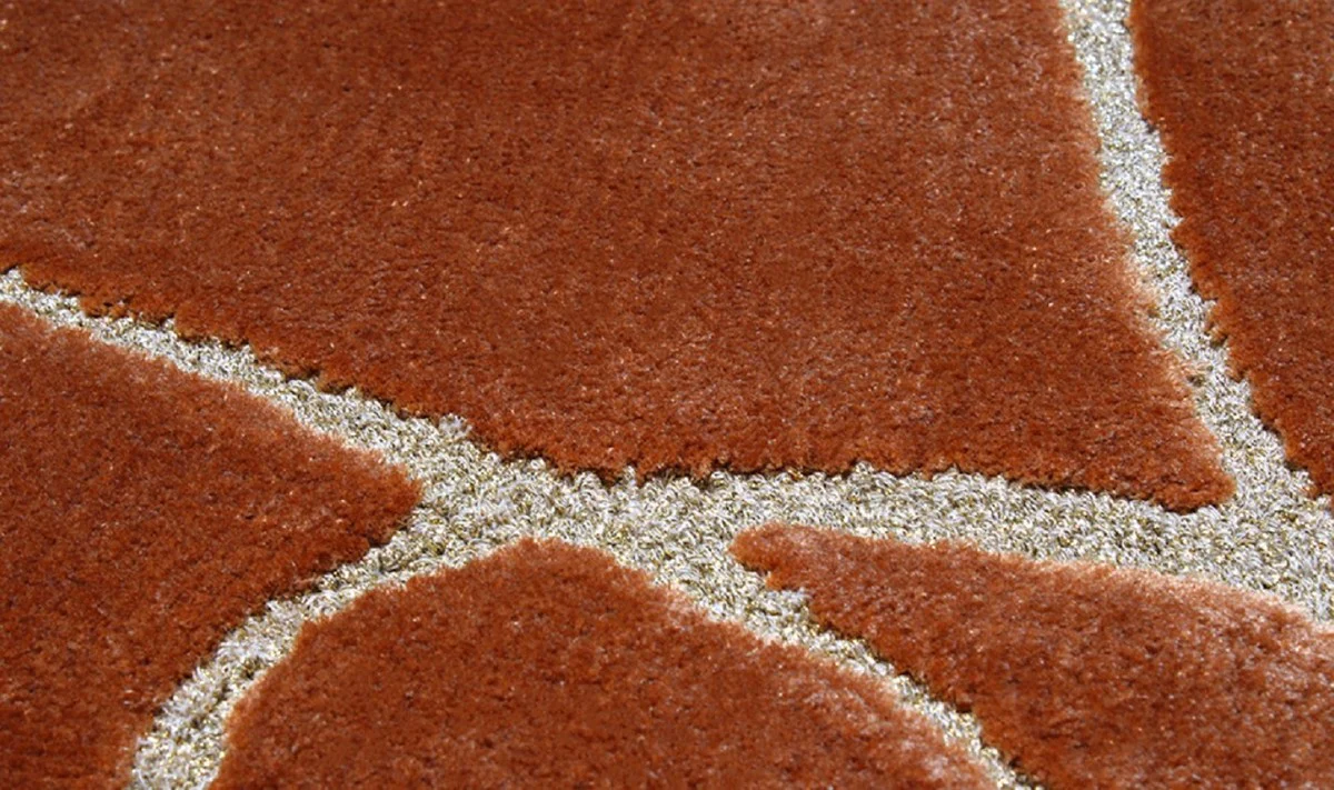 Casa Padrino alfombra de lujo marrón / crema 160 x 230 cm - Alfombra rectangular para salón - Alfombra moderna para dormitorio - Interior de lujo - Calidad de lujo