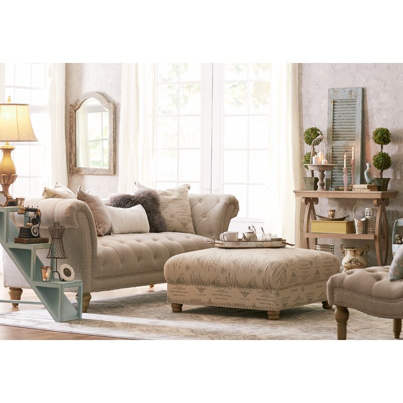 Haley 90.1�� Rolled Arm Chesterfield Sofa