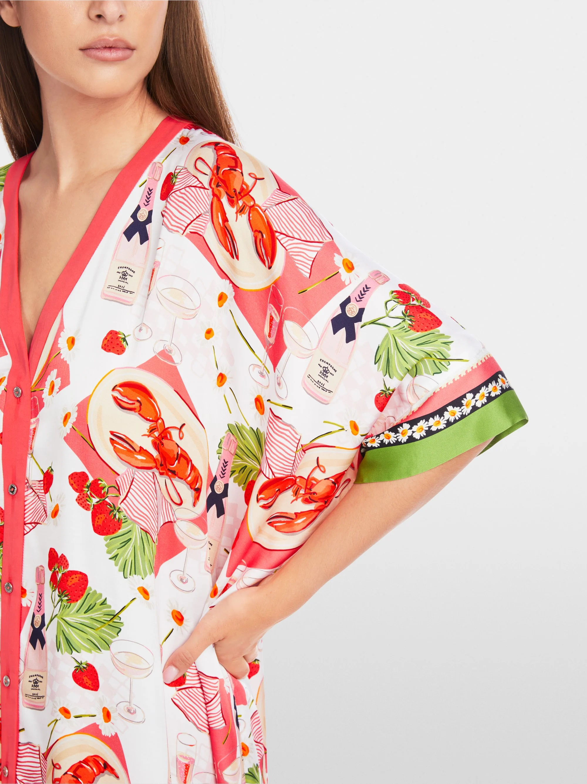 Marc-Cain Short caftan style viscose dress