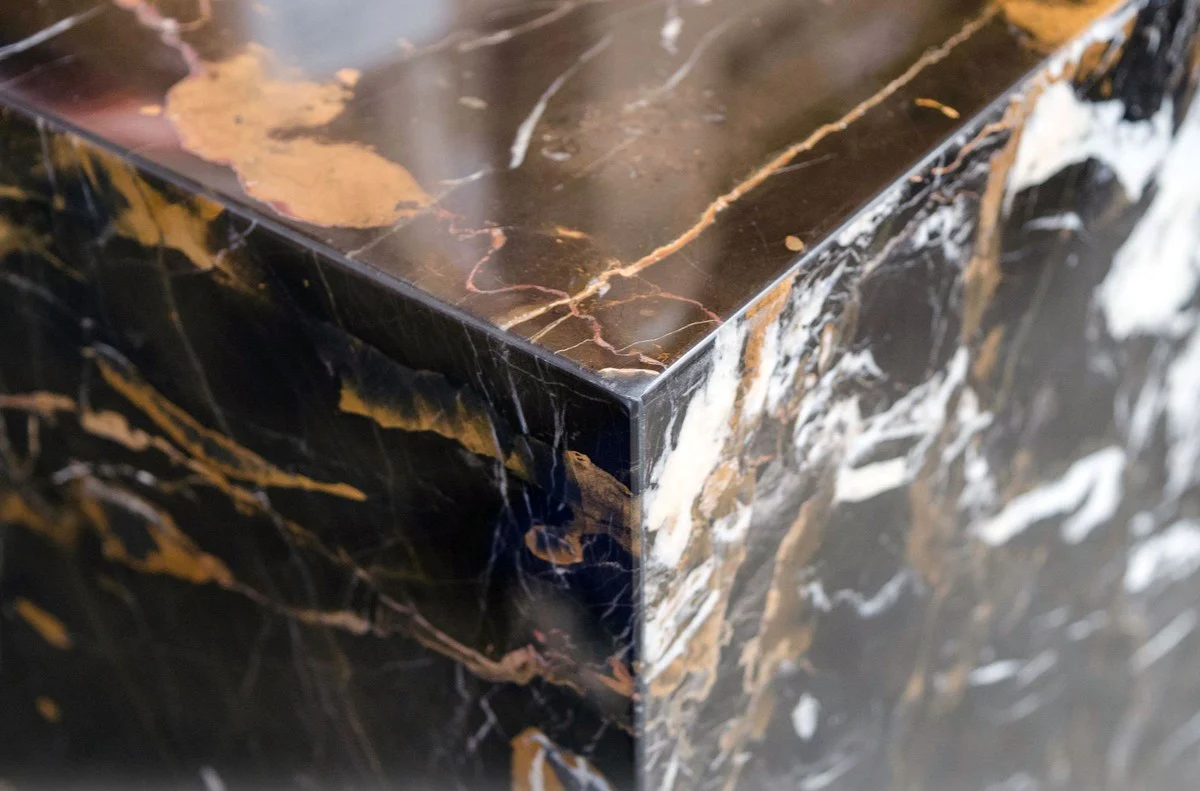 Casa Padrino mesa auxiliar negro 40 x 40 x H. 50 cm - Deco de la Sala de Estar de Lujo