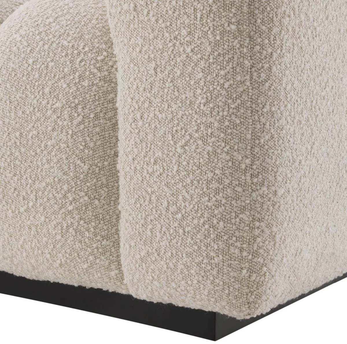 Casa Padrino sof¨¢ de lujo crema / negro 234 x 96 x A. 76,5 cm - Sof¨¢ de sal¨®n ligeramente curvado - Sof¨¢ de Hotel - Calidad de Lujo