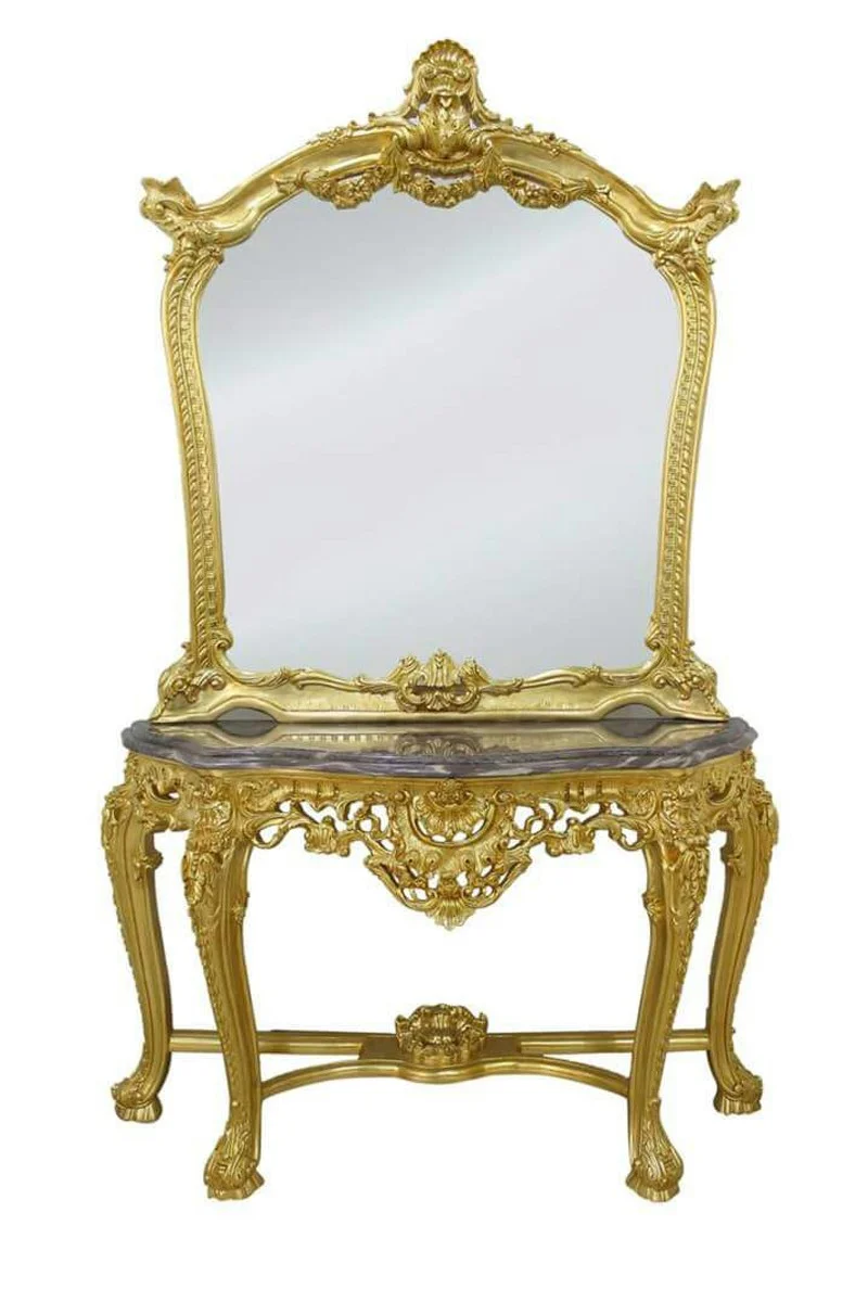 Casa Padrino luxury mirror console with marble plate - Baroque Mirror Console