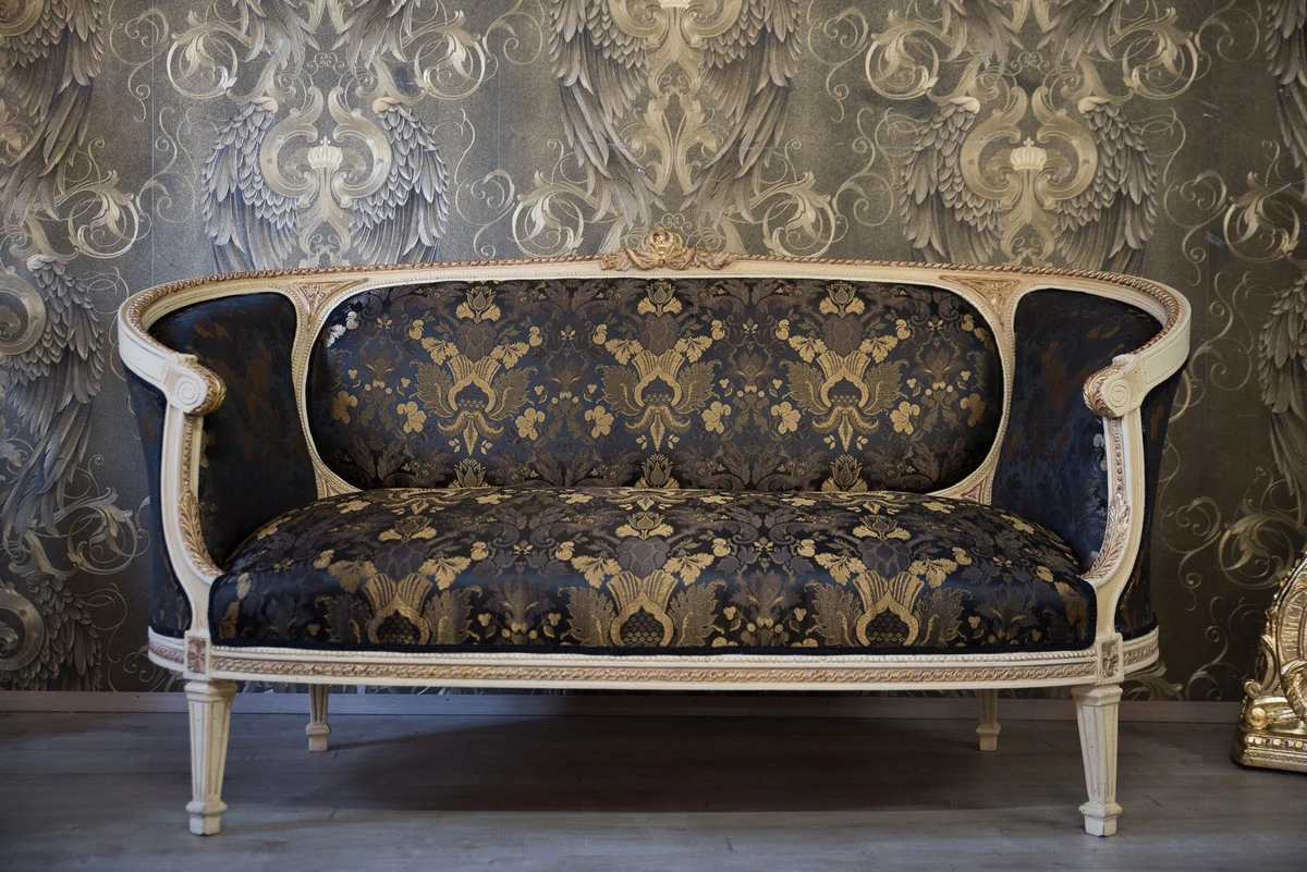 Pomp??s by Casa Padrino baroque living room set cream / olive with a golden pattern - Pomp??s baroque living room furniture designed by Harald Gl??ckler