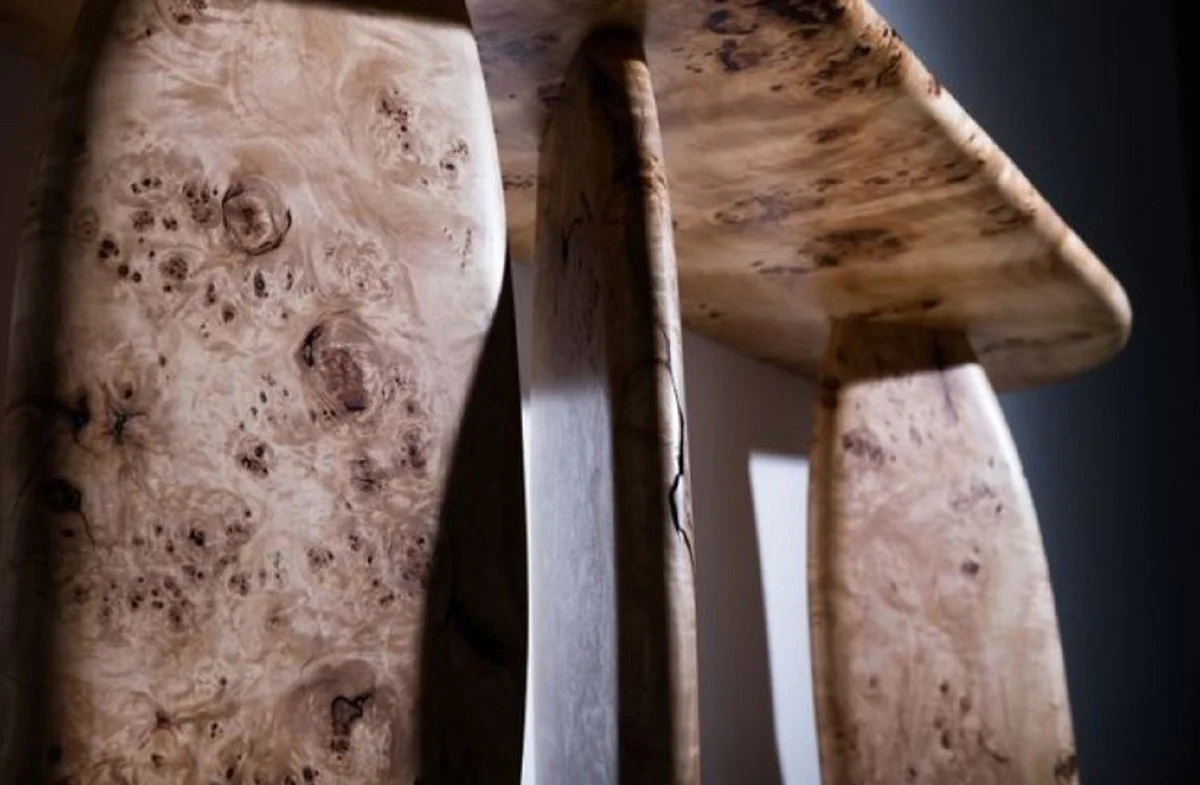 Casa Padrino consola de lujo de madera maciza natural 160 x 45 x A. 80 cm - Mesa consola de madera de ra¨ªz - Muebles de sal¨®n - Muebles de lujo - Interiores de lujo