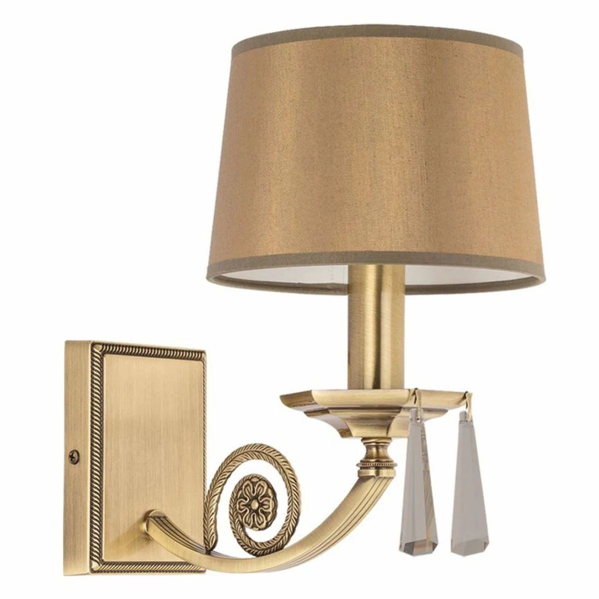 Casa Padrino l¨¢mpara de pared de cristal barroco de lujo lat¨®n con p¨¢tina / marr¨®n A. 28 cm