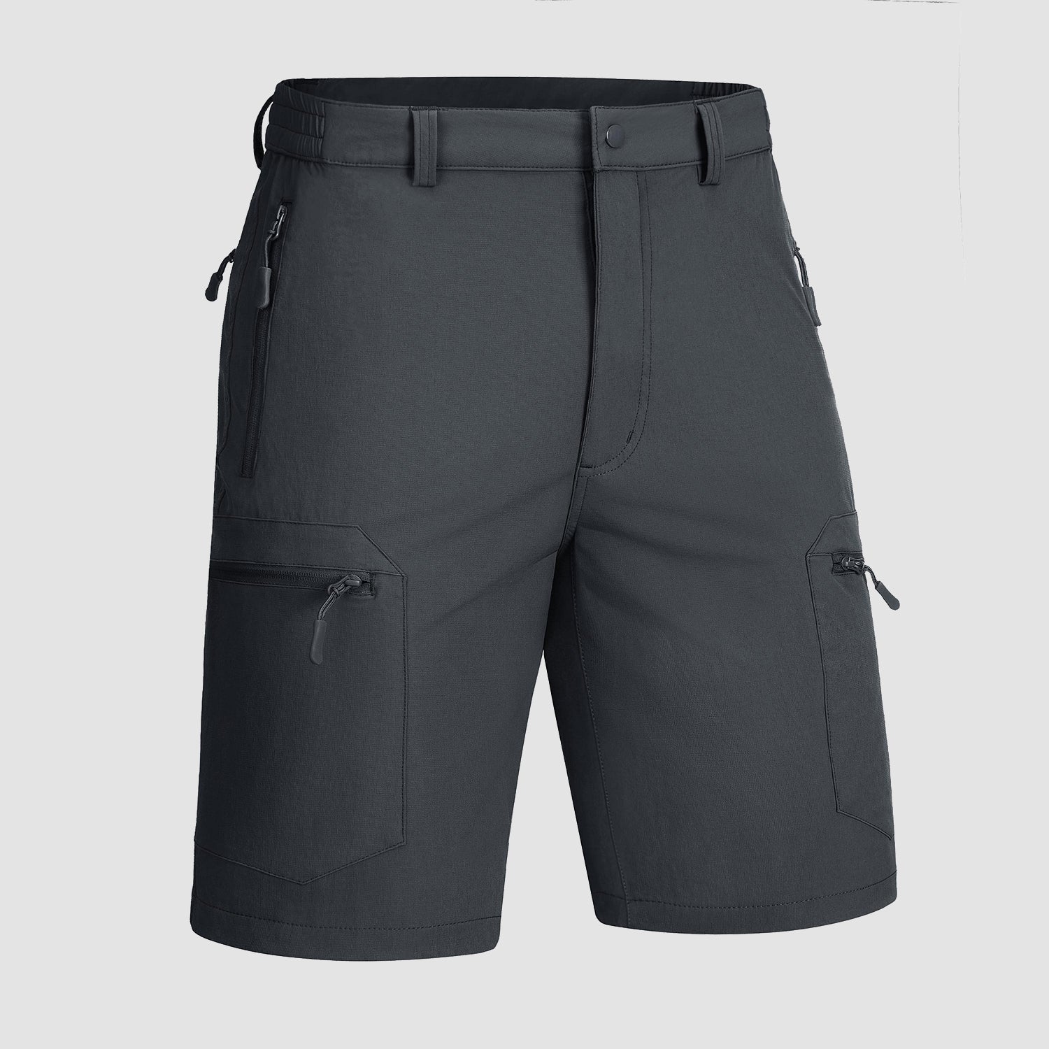 Men's Hiking Shorts with 5 Zipper Pockets Water-Resistant Ripstop Outdoor Shorts