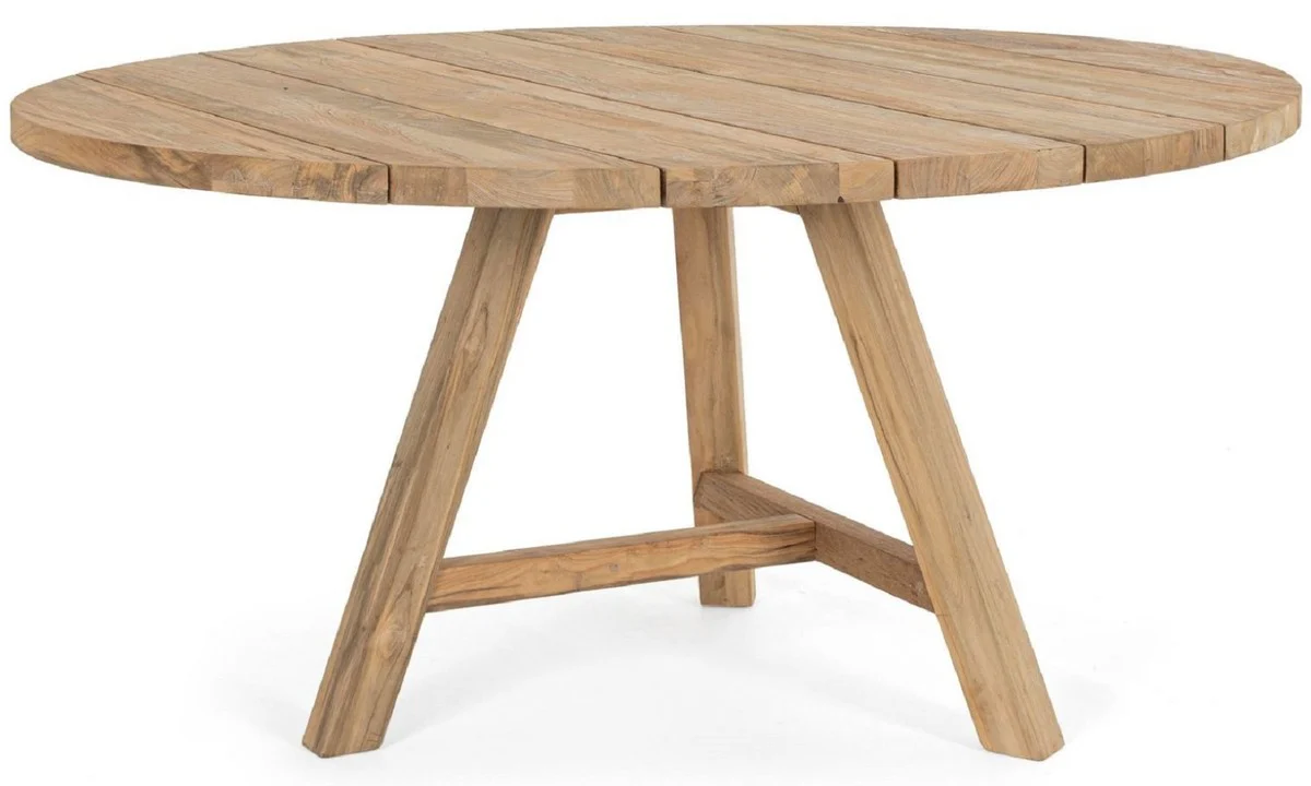 Casa Padrino mesa de jard¨ªn de lujo natural ? 150 x A. 75 cm - Mesa de jard¨ªn redonda de teca reciclada - Muebles de jard¨ªn de teca - Muebles de jard¨ªn de lujo