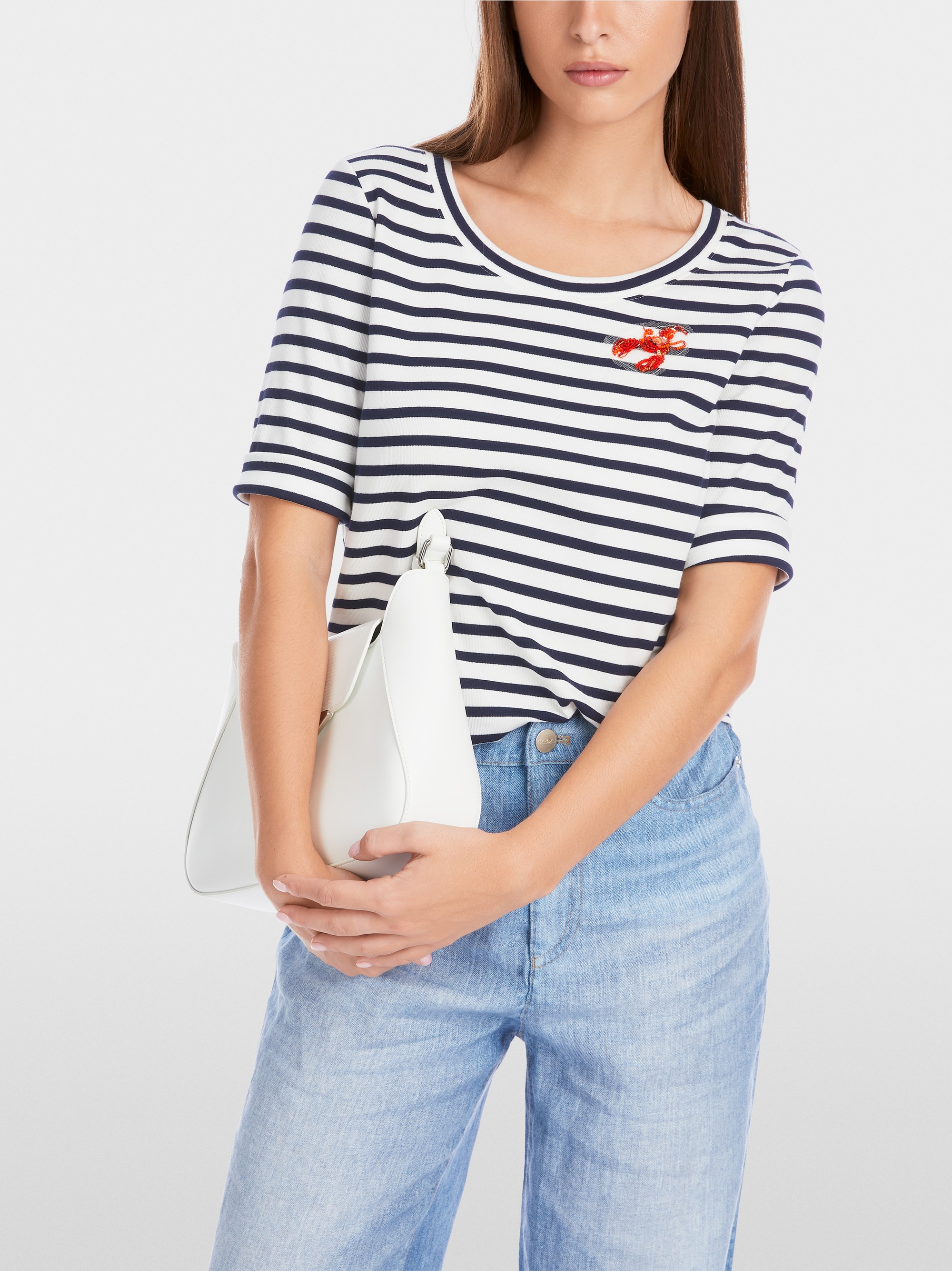 Marc-Cain Striped T-shirt in cotton rib