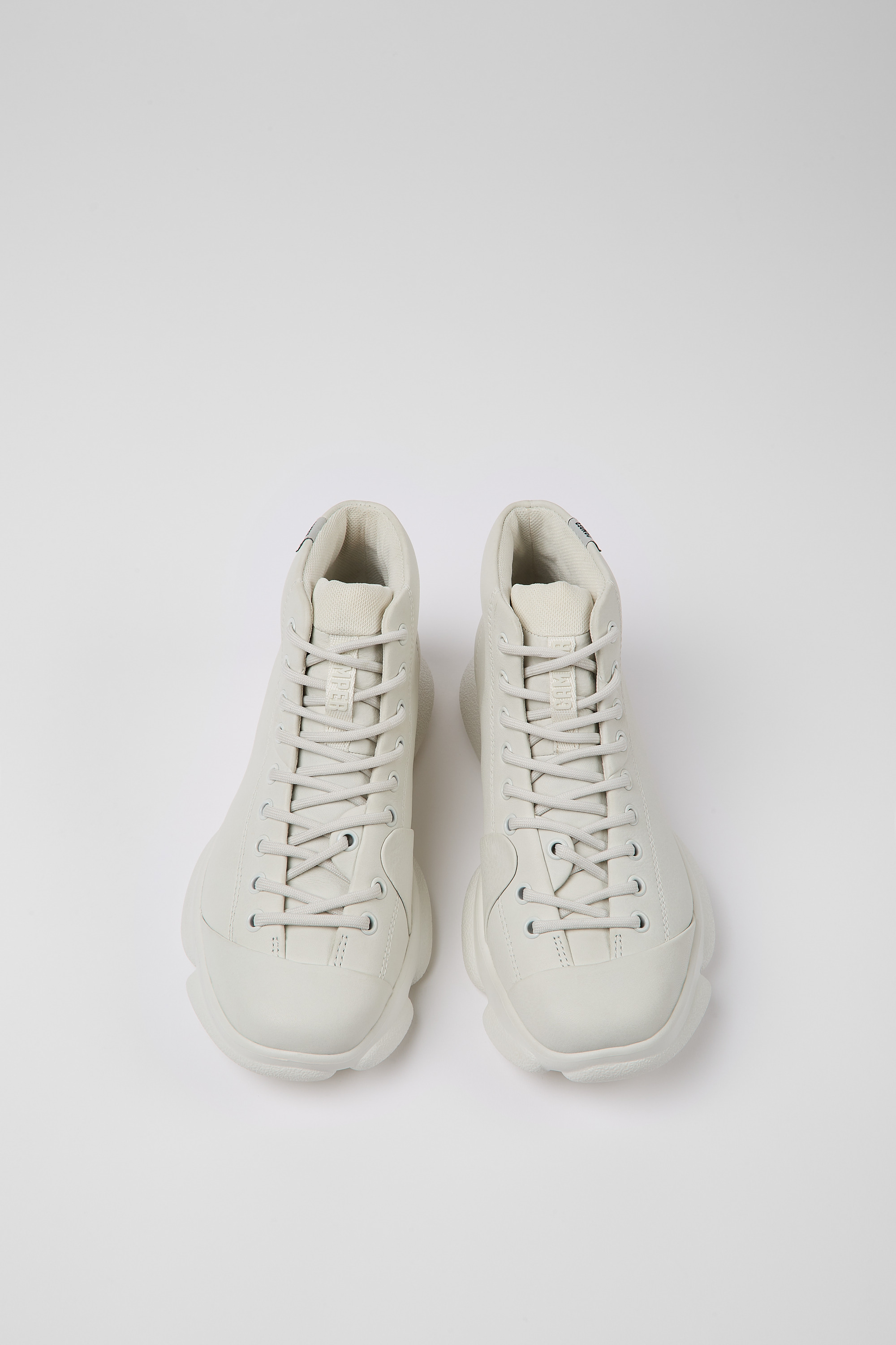 Karst - White non-dyed leather sneakers for women