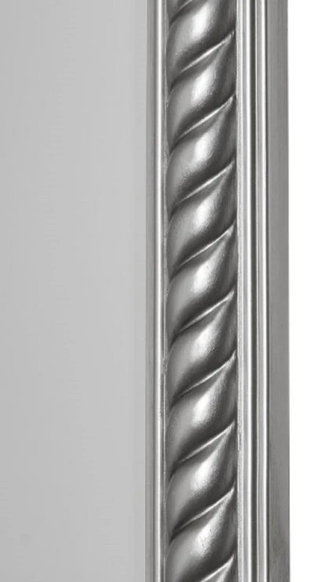 Casa Padrino Espejo de Pared de la Sala de Estar Barroco Plata Antiguo 72 x H. 162 cm - Espejo Hecho a Mano en Estilo Barroco