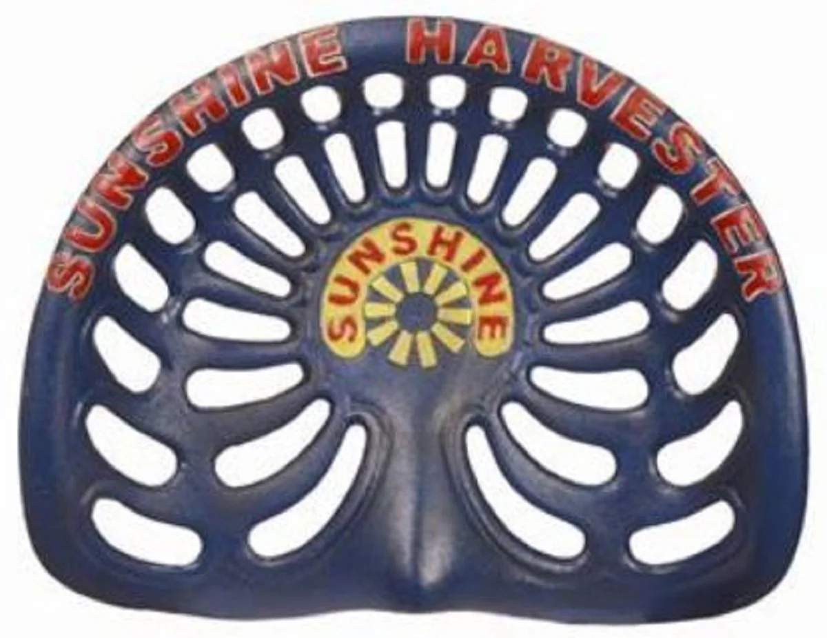 Casa Padrino taburete de bar Art Nouveau azul A. 78,5 cm - Taburete de hierro fundido en diseño rústico industrial - Muebles de Jardín y Patio