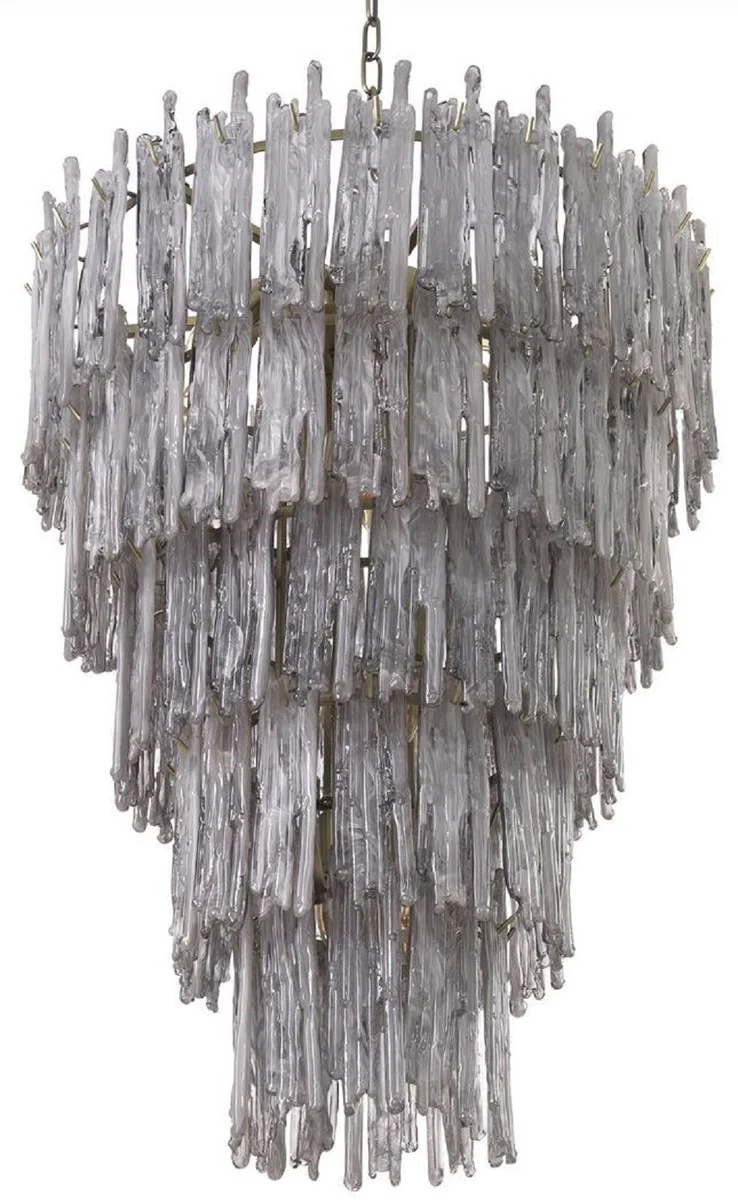 Casa Padrino lámpara de araña de lujo gris / latón Ø 58 x A. 76 cm - Lámpara de araña de hotel y restaurante noble - Muebles de Lujo