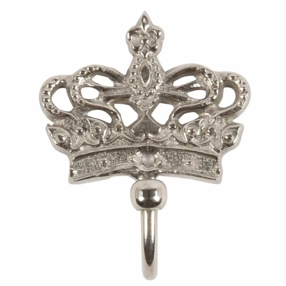 Casa Padrino Perchero Barroco Corona Plata Al. 8 cm - Accesorios de Armario Barroco