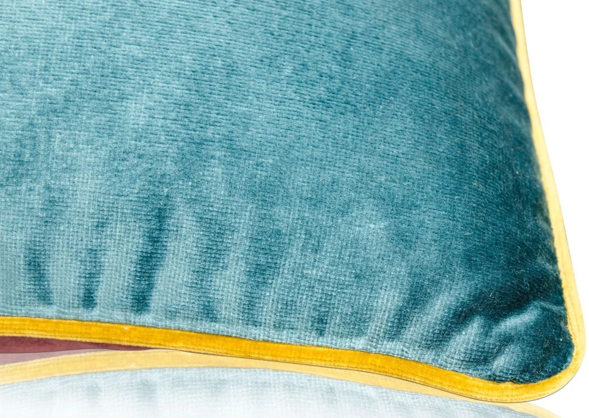 Casa Padrino decorativo cojín set de 2 de la sala de estar púrpura / turquesa / amarillo 50 x 50 cm - Colección de Lujo