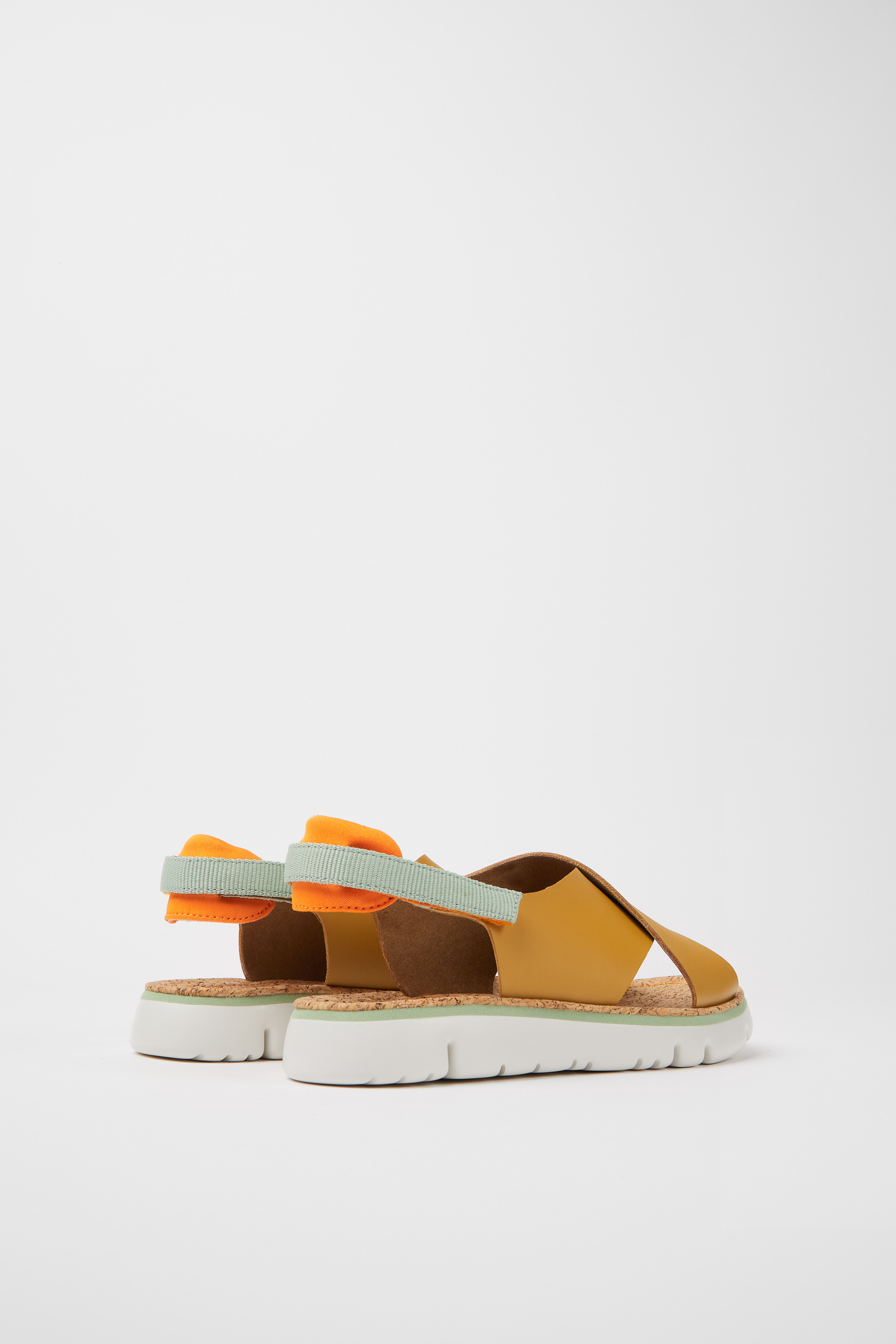 Oruga - Brown and green sandals for women