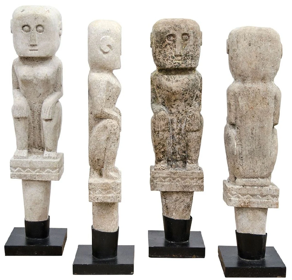 Casa Padrino conjunto de estatuas de piedra natural de estilo antiguo decorativas de lujo - Esculturas de piedra - Figuras de piedra - Decoración de salón - Decoración de oficina - Muebles de lujo