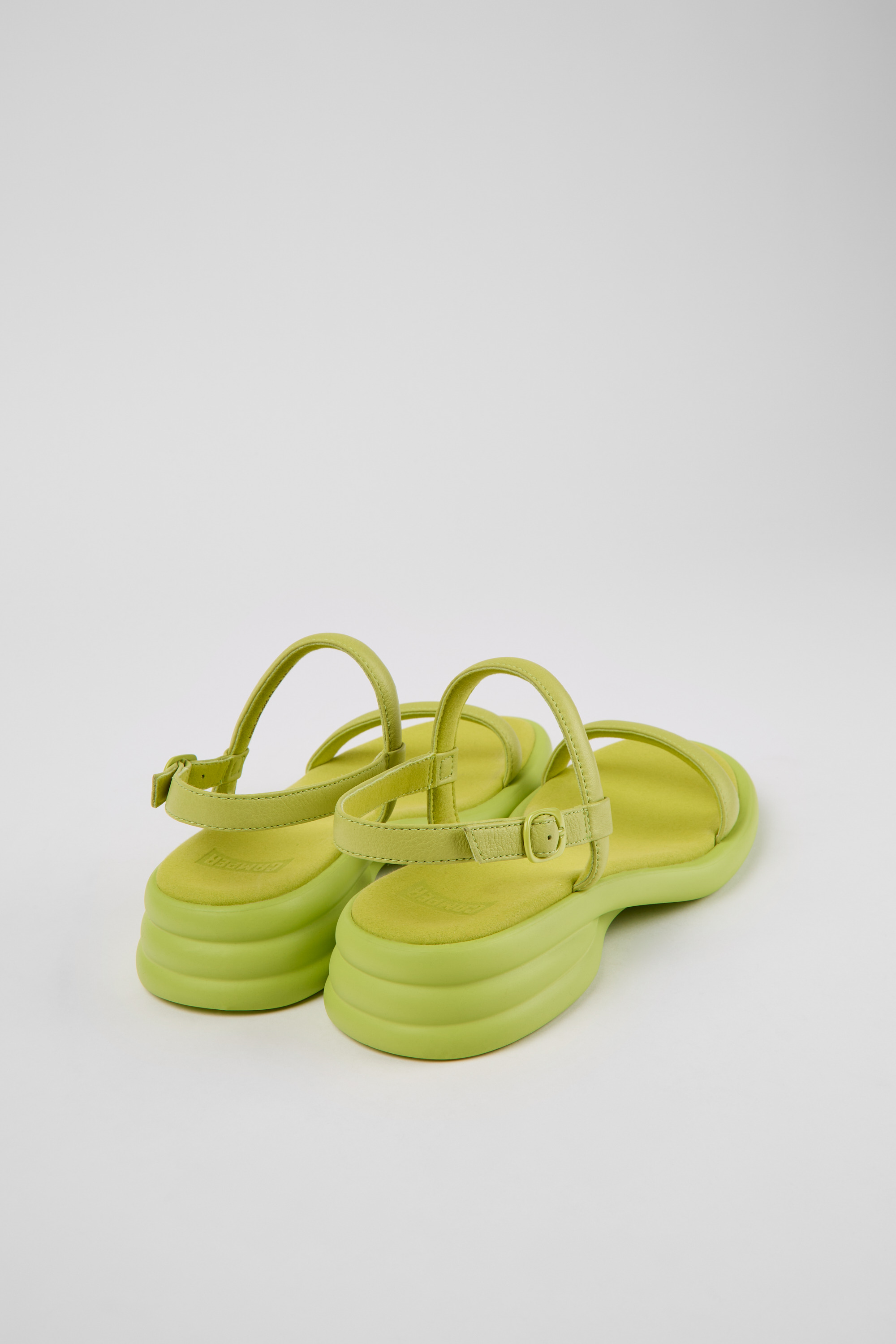 Spiro - Green leather sandals for women