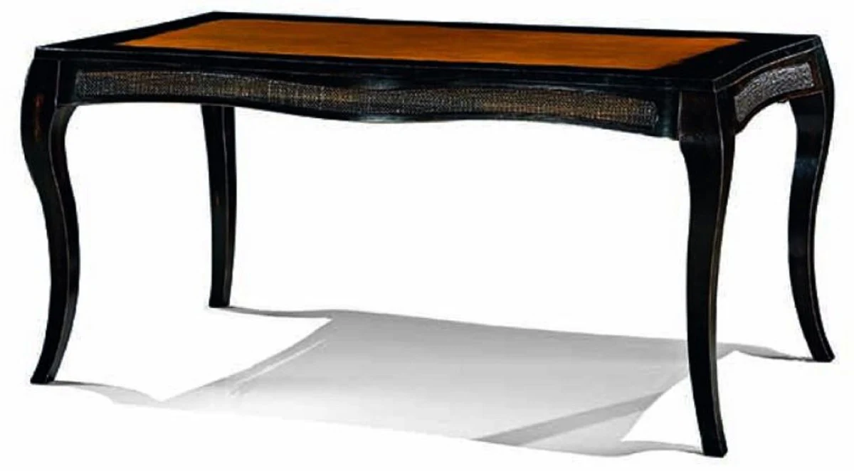 Casa Padrino mesa de comedor barroco de lujo negro / marr¨®n 164-264 cm - Muebles barrocos - Hecho en Italia