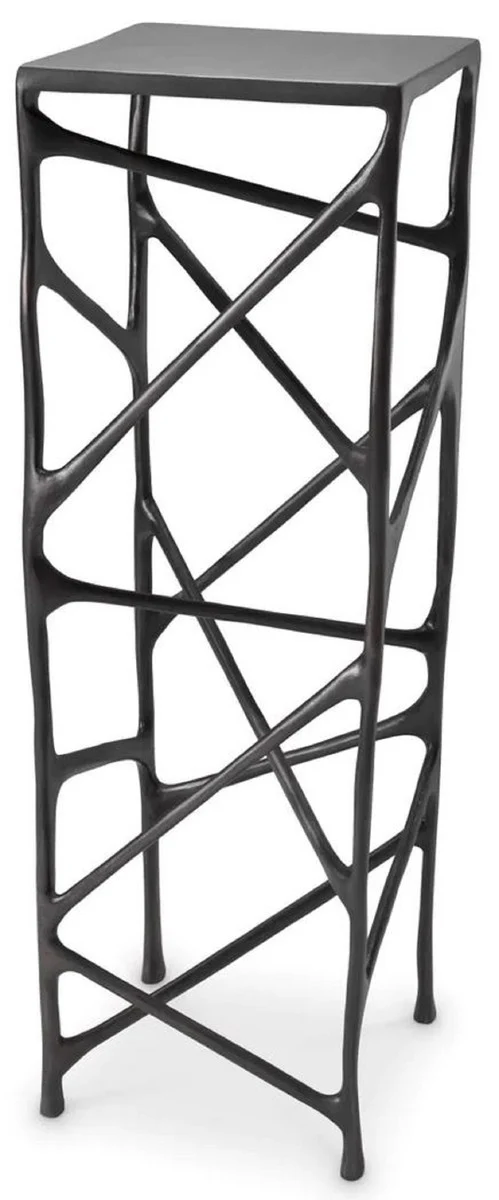 Casa Padrino columna decorativa de lujo 33,5 x 33,5 x A. 100 cm - Columna cuadrada de aluminio - Columna planta - Columna decorativa salón - Columna decorativa hotel - Muebles de lujo