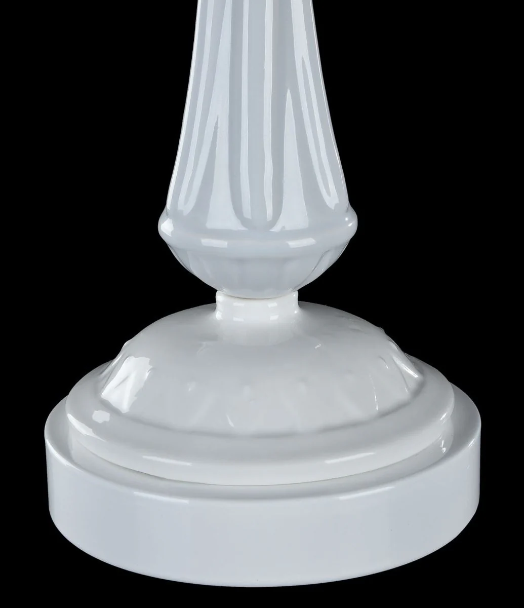 Casa Padrino l¨¢mpara de mesa barroca blanco brillante ? 23 x H. 48 cm - Muebles Art Nouveau