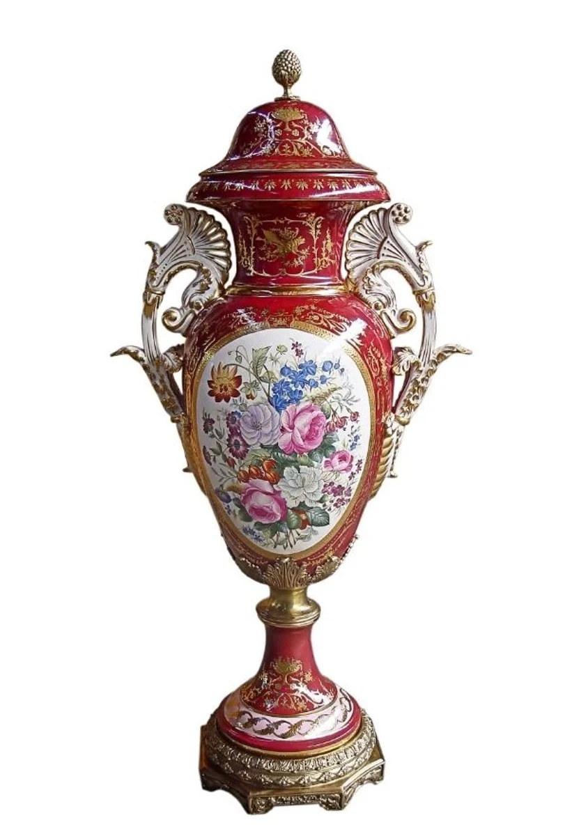 Casa Padrino luxury baroque porcelain vase with lid H. 128 cm - limited edition