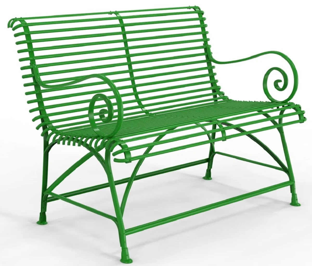 Casa Padrino banco de jardín Art Nouveau 120 x 60 cm - Varios Colores - Banco de jardín y terraza de hierro forjado con respaldo y reposabrazos - Muebles de jardín y terraza Art Nouveau