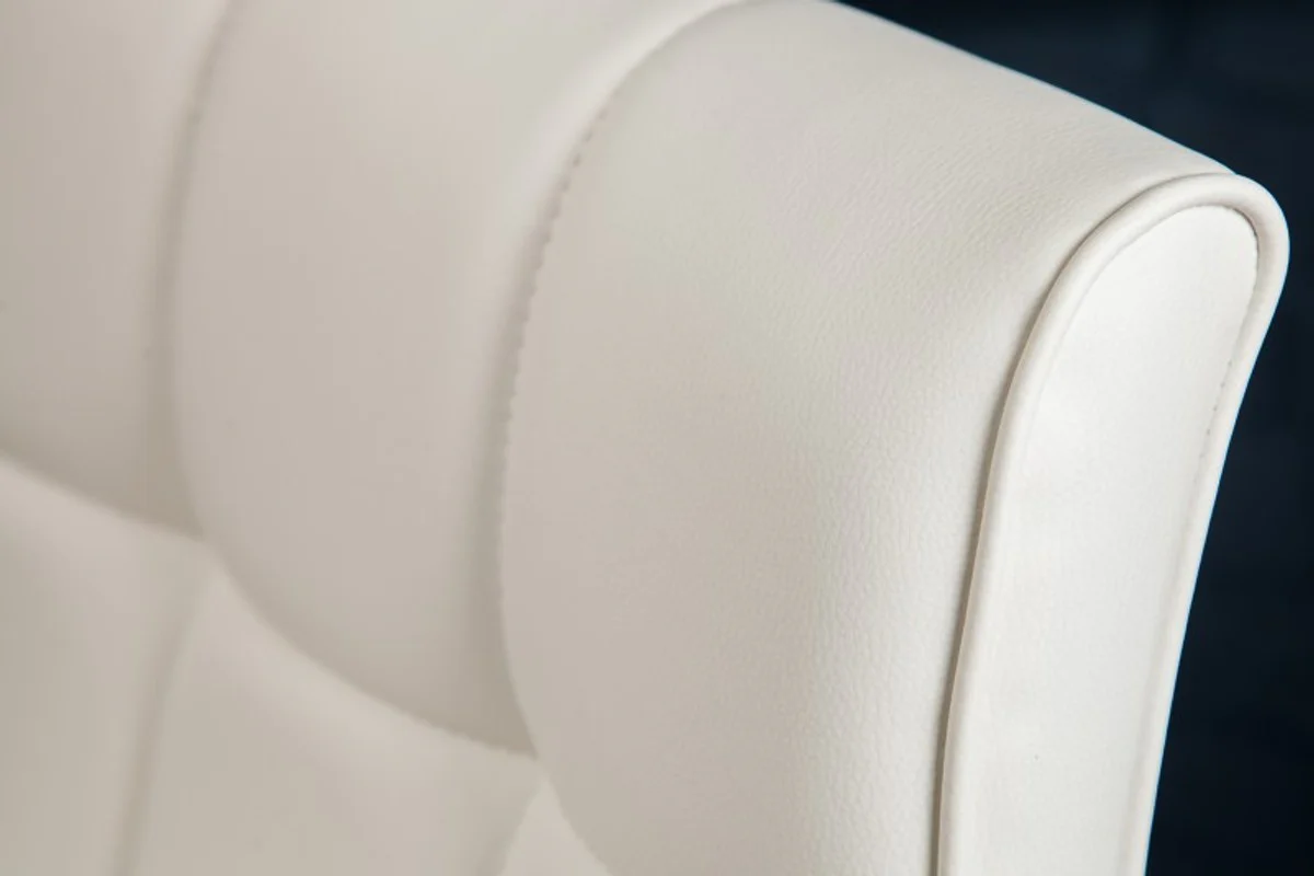 Silla de bar Casa Padrino de imitaci¨®n de cuero blanco - taburetes de bar - hotel restaurante de muebles