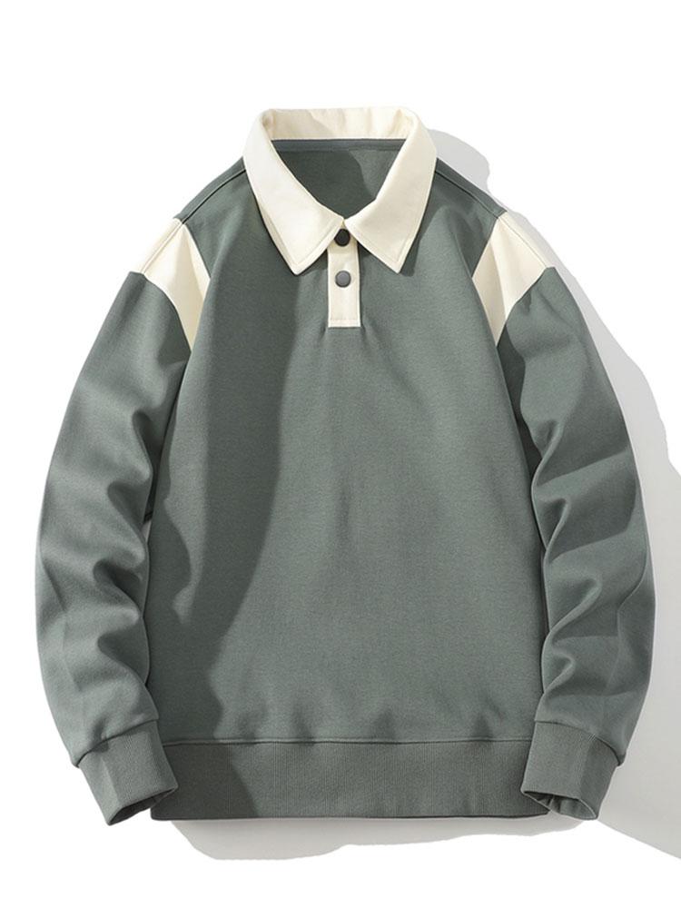 Contrast Polo Sweatshirt