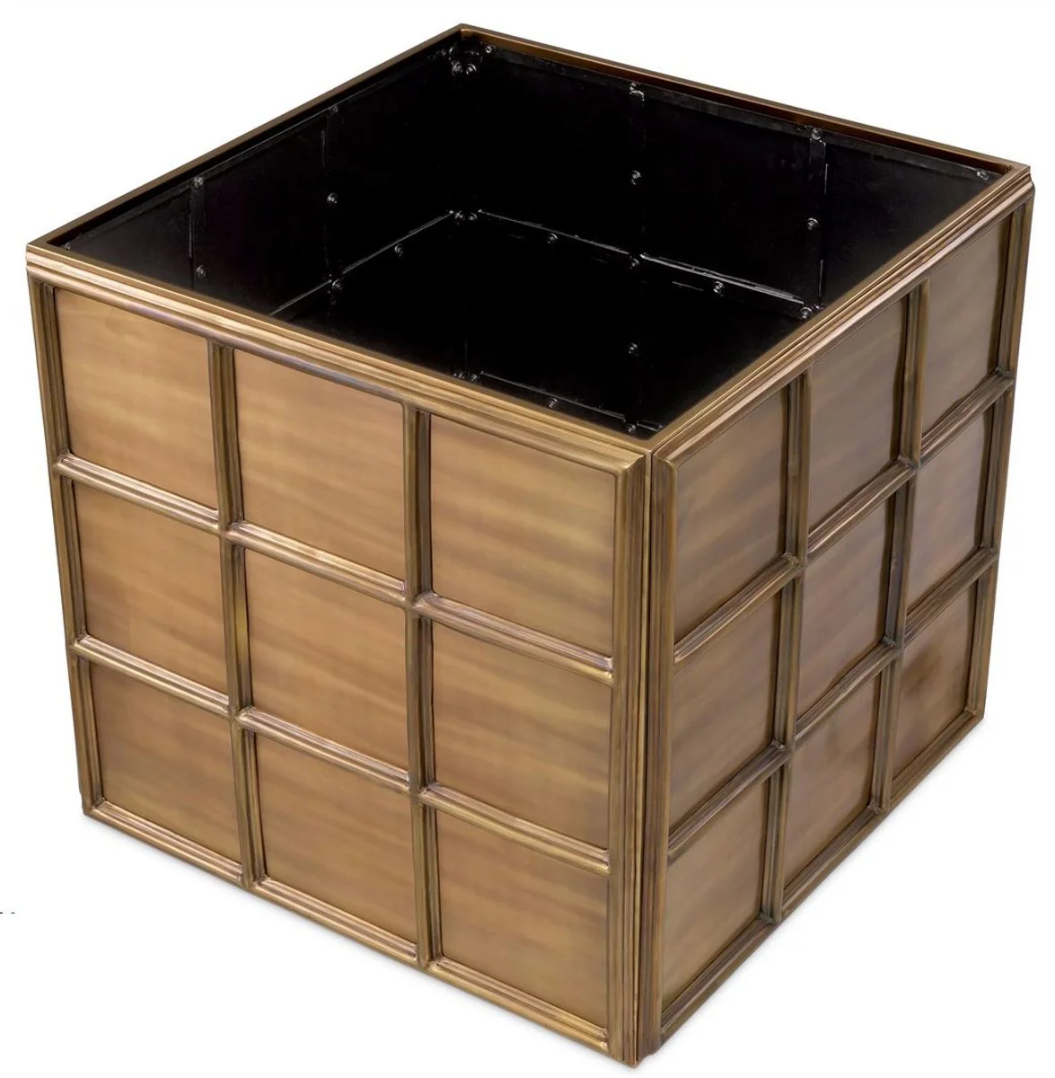 Casa Padrino maceta de lujo latón vintage 79 x 79 x A. 71,5 cm - Maceta cuadrado de acero inoxidable - Decoración de salón - Decoración de oficina - Decoración de lujo - Calidad de lujo