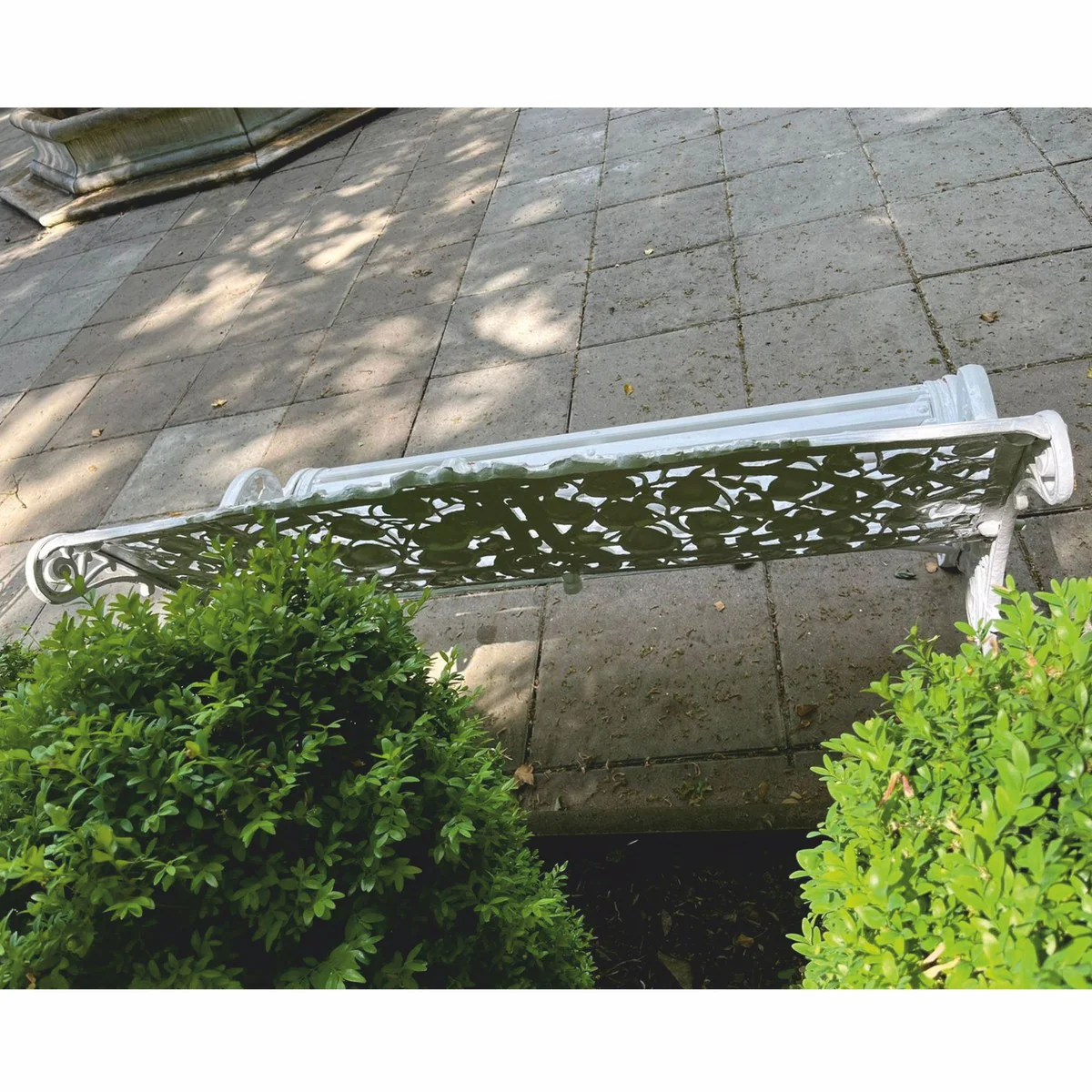 Casa Padrino banco de jard¨ªn barroco blanco 130 cm - Muebles de jard¨ªn barroco