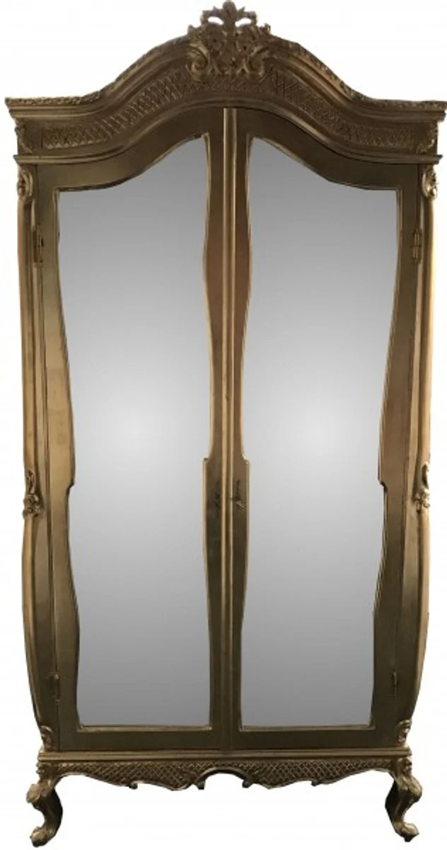 Casa Padrino Baroque wardrobe Gold B 110 x H 230 cm Bedroom cabinet - antique style