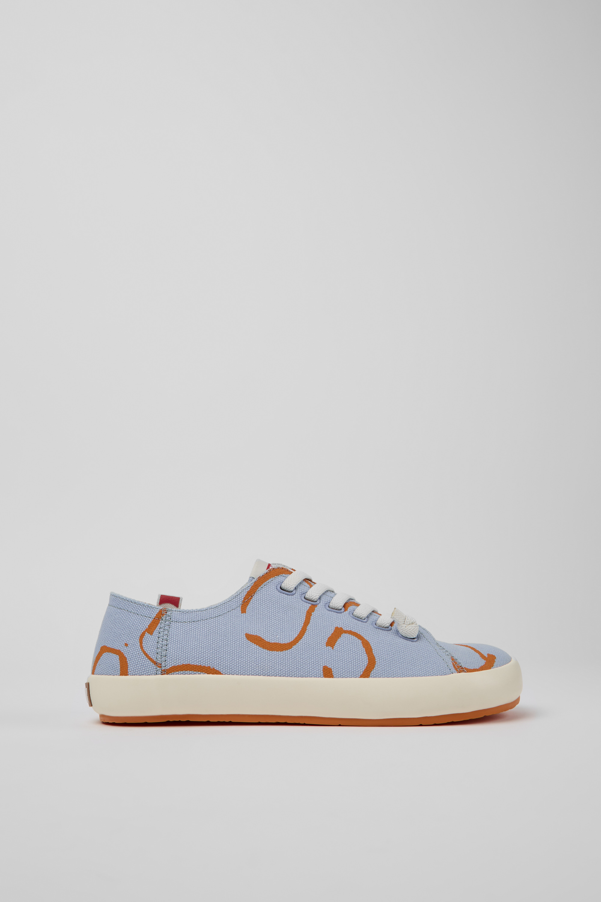 Peu Rambla - Blue and orange printed sneakers for men