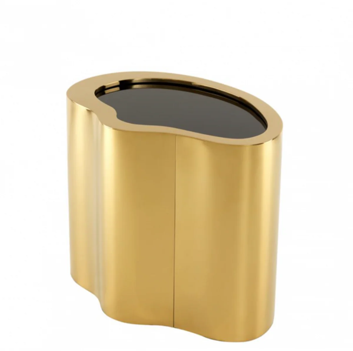 Casa Padrino luxury art deco designer side table gold with black glass top - Luxury Collection