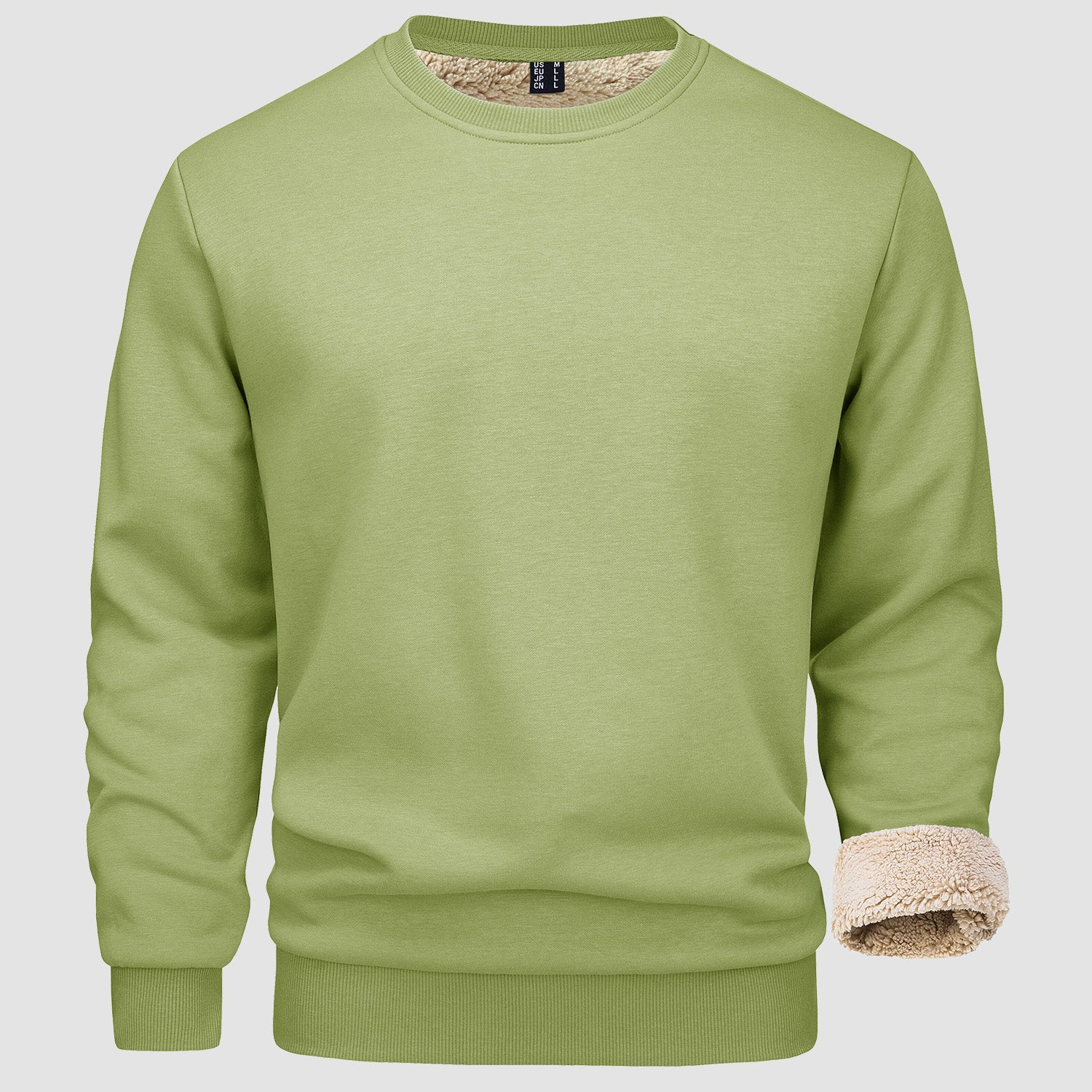 Men's Fleece Lined Sweatshirts Pullover Basic Tops Warm Crewneck Winter Sweater Underwear
