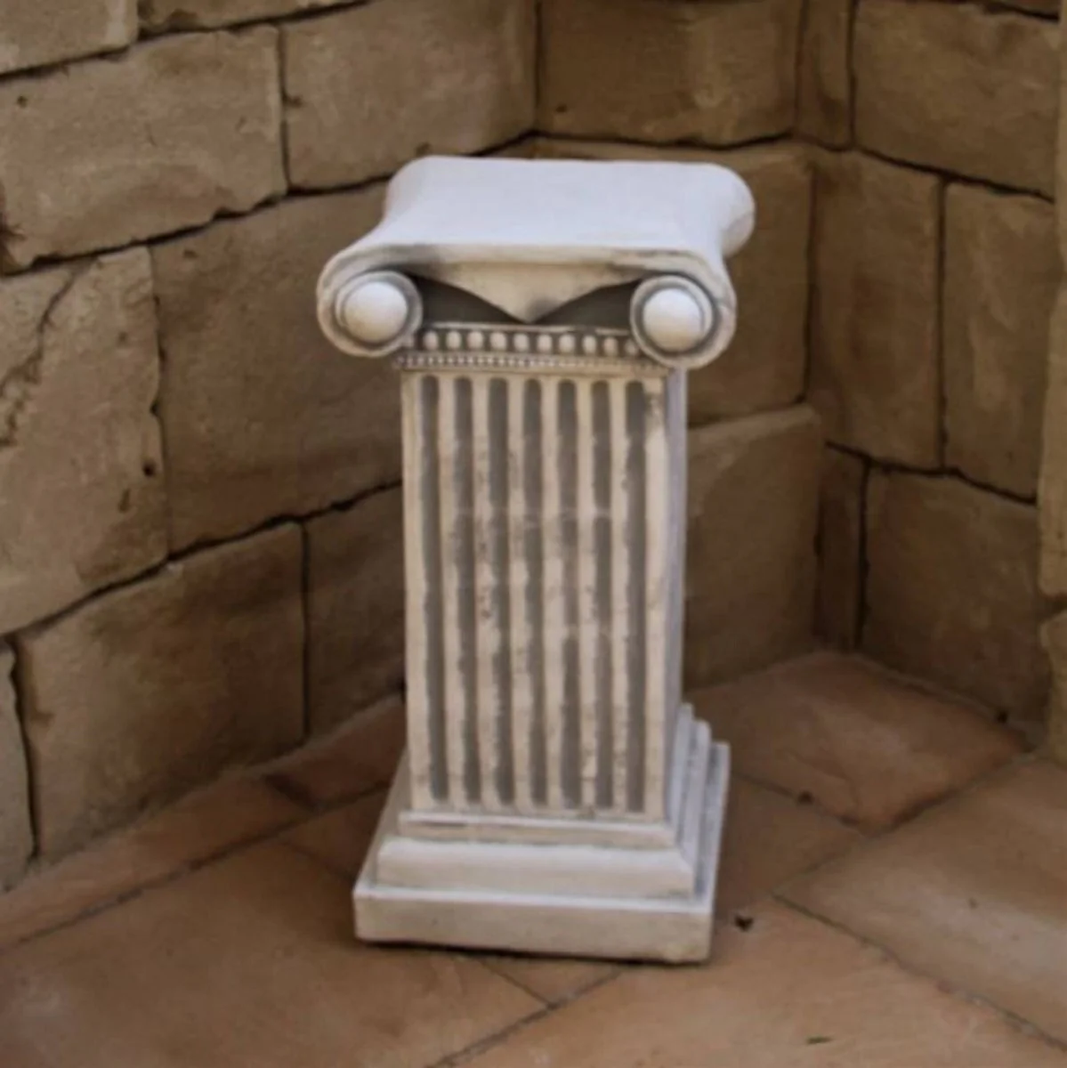 Casa Padrino pilar barroco gris 37 x 38 x A. 71 cm - Magnífica Pilar de Jardín de Estilo Barroco - Decoración Pilar de Piedra - Accesorios de Decoración de Terrazas y Jardines Barrocos