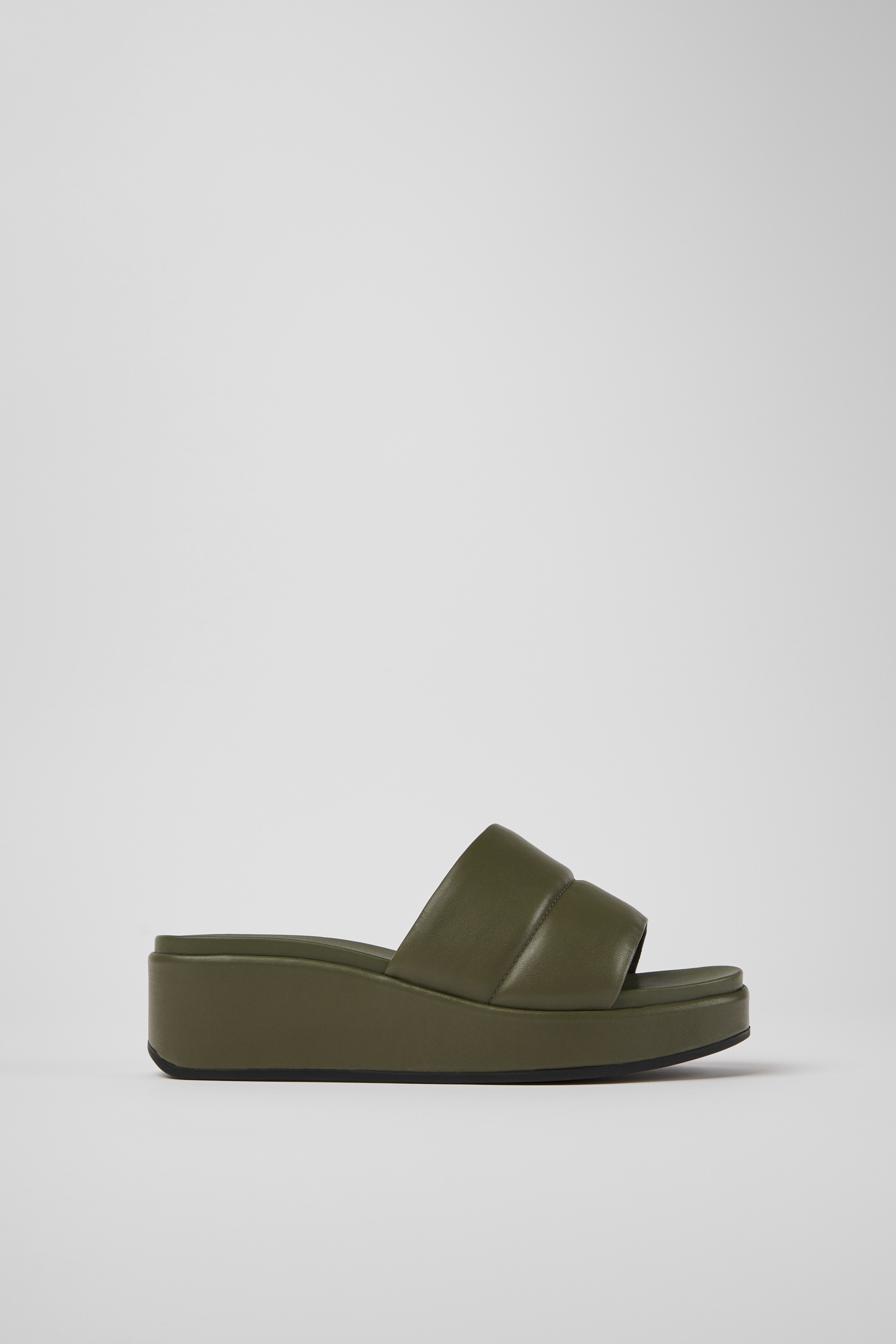 Misia - Green leather sandals for women