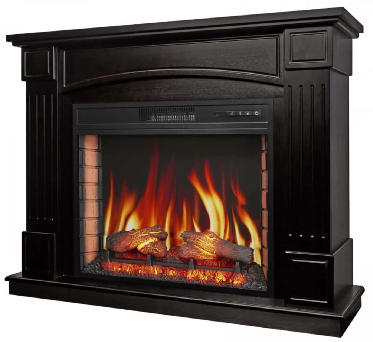 Casa Padrino chimenea el¨¦ctrica LED barroco negro 114 x 34 x A. 90,3 cm