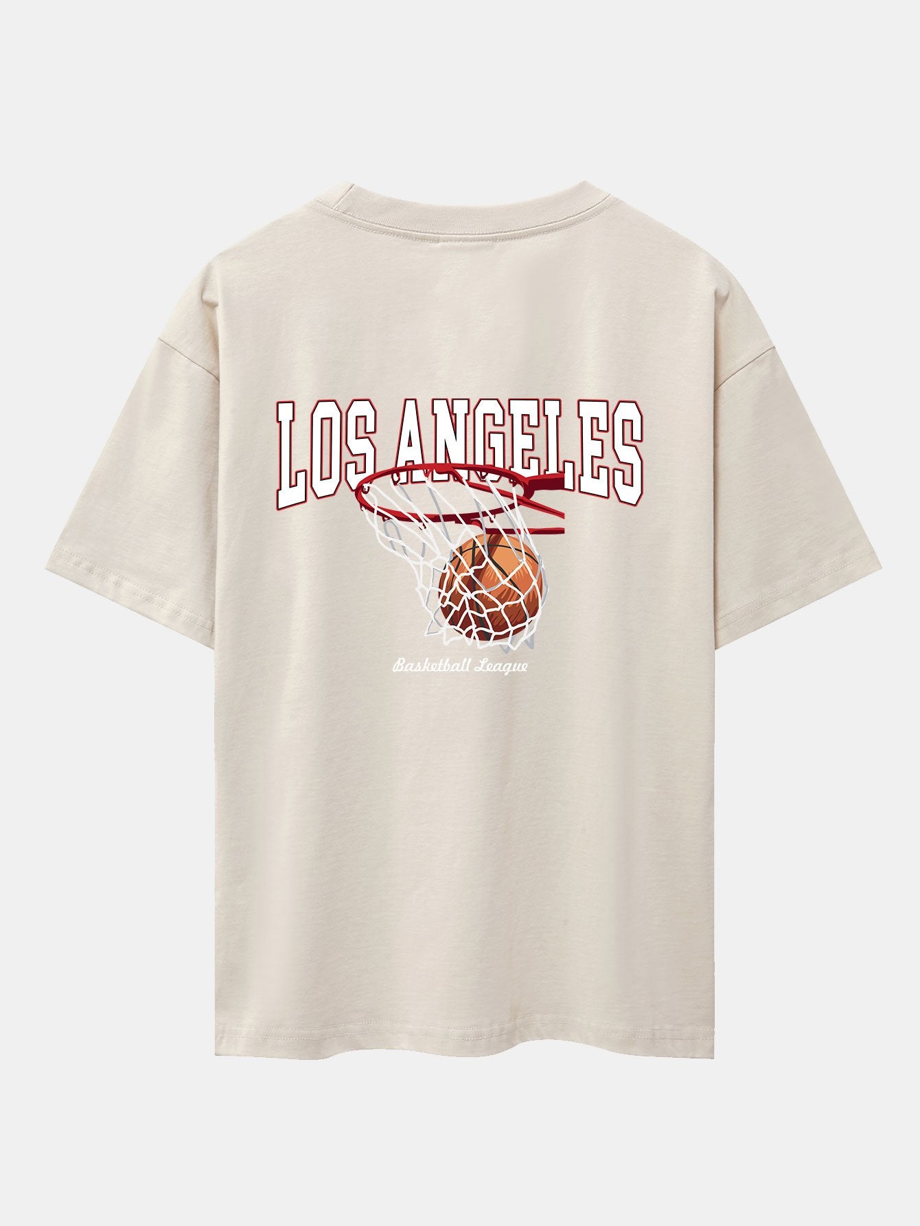 Los Angeles Basketball Back Print Heavy Weight Oversize T-Shirt
