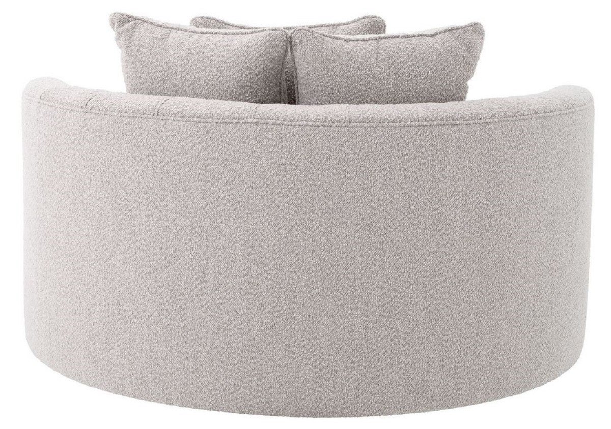 Casa Padrino sof¨¢ redondo de lujo gris 157 x 148 x A. 90 cm - Sof¨¢ de sal¨®n redondo moderno con 3 almohadas - Muebles de sal¨®n - Muebles de lujo