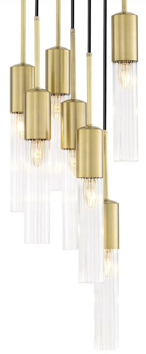 Casa Padrino araña de luces de lujo latón antiguo Ø 40 x A. 160 cm - Araña de Luces Redonda para Hoteles y Restaurantes - Calidad de Lujo